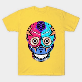 raw skull candy in mayan pattern ecopop T-Shirt